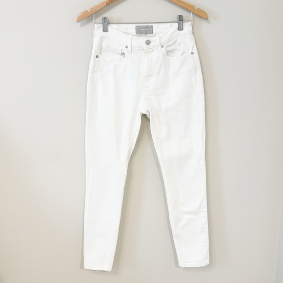 EVERLANE White Jeans Skinny Mid-Rise Stretch Size 26 Regular - Picture 2 of 7